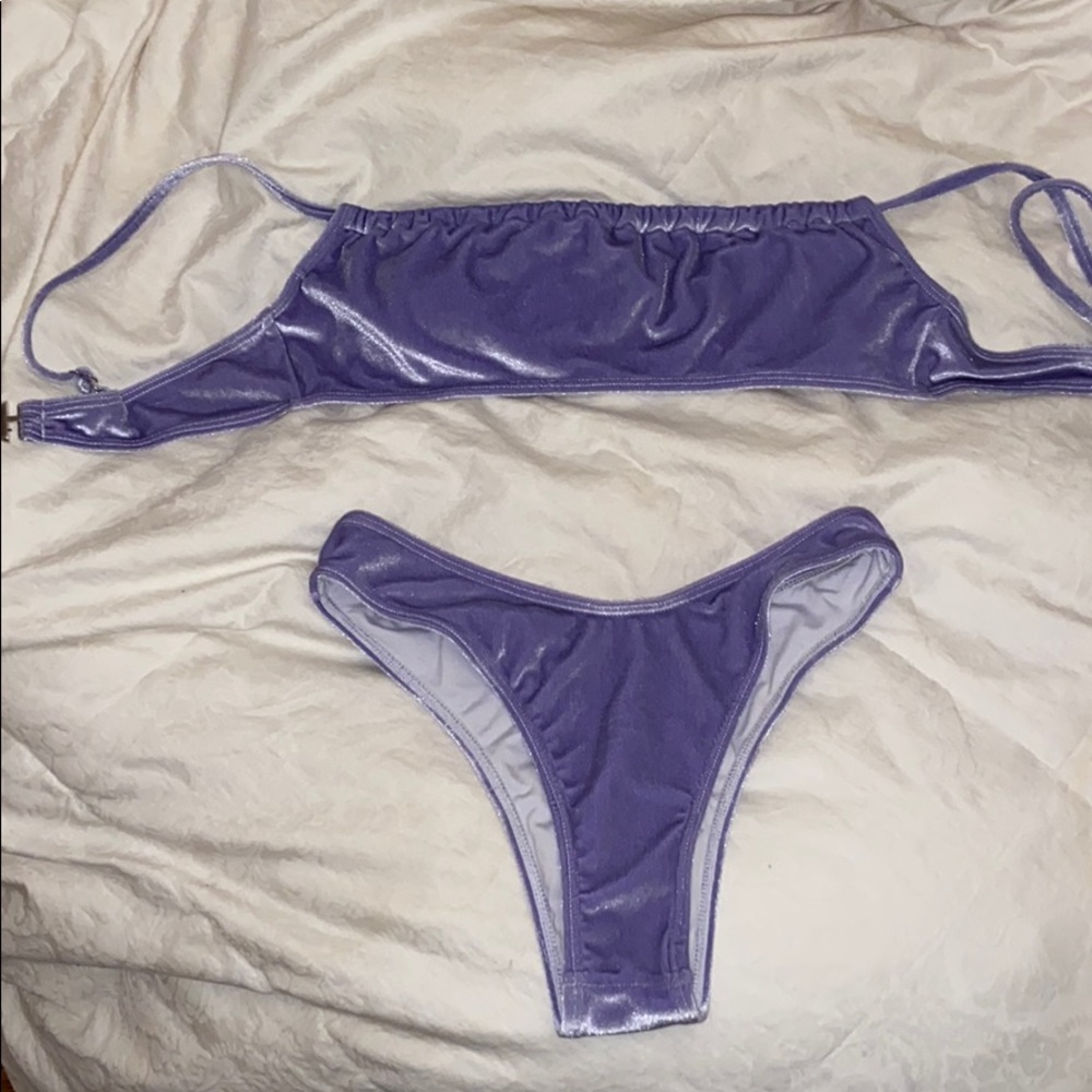 purple velvet bikini